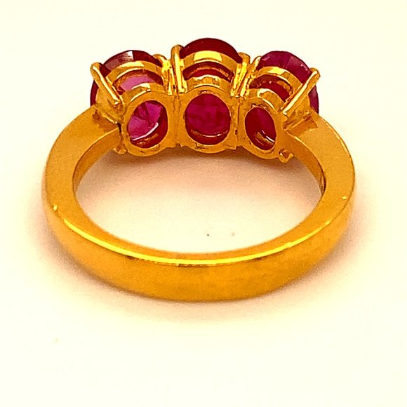 Tajik Ruby 4.53ct Solid 22K Yellow Gold Ring - Picture 5 of 8